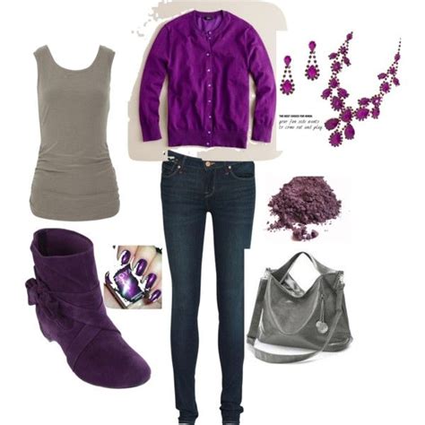 purple and grey outfit ideas