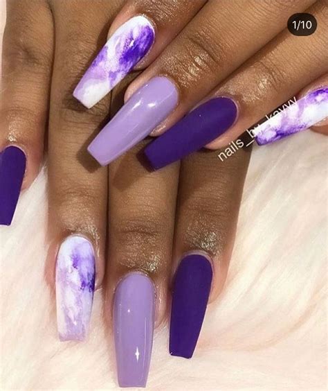 purple and white marble nail designs