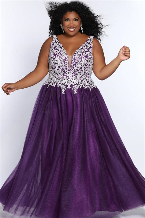 purple ball gown plus size