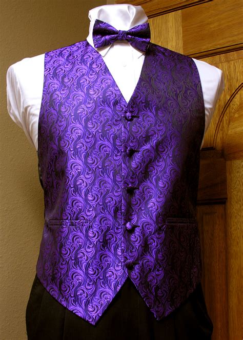 purple vest and tie