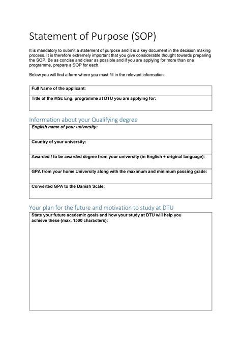 Purpose Document Example