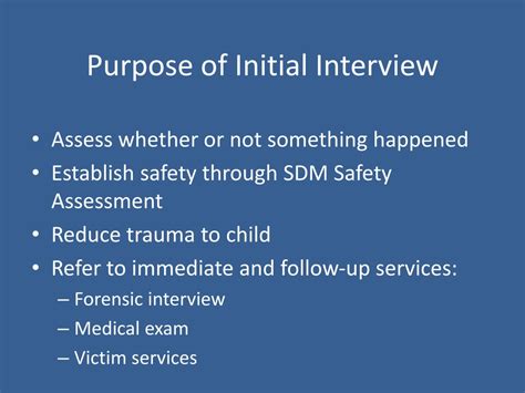 purpose of initial interview