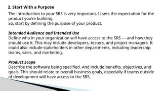 purpose of srs in software engineering