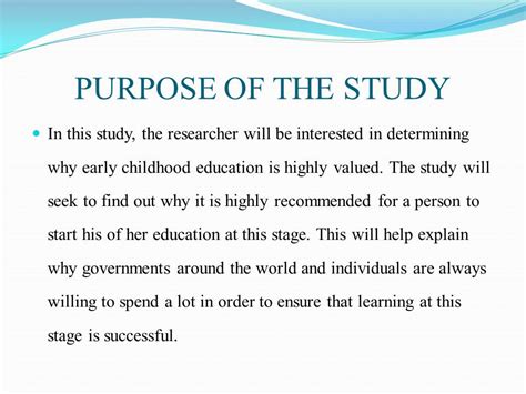 purpose of the study in research example