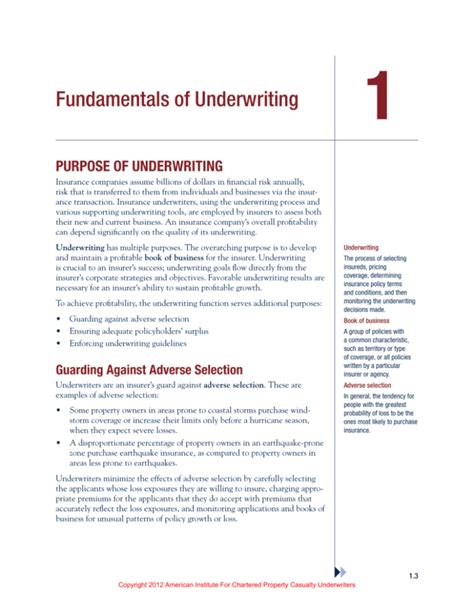 purpose of underwriting guidelines