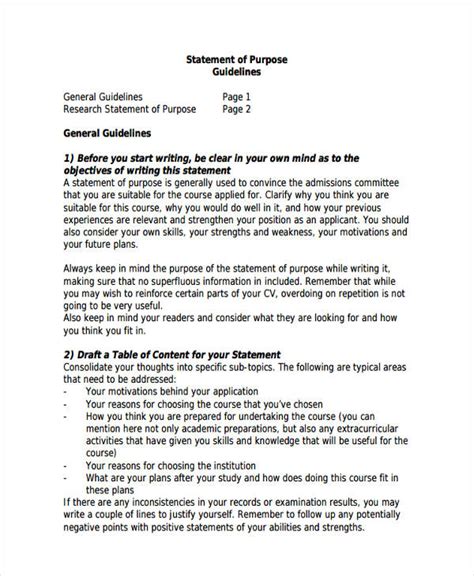 purpose statement examples for research papers
