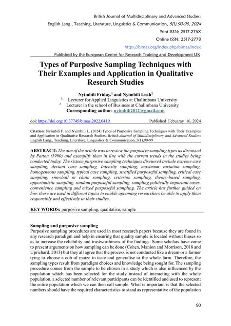 purposive sampling in quantitative research citation