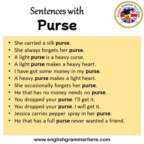 Purse Making Sentence