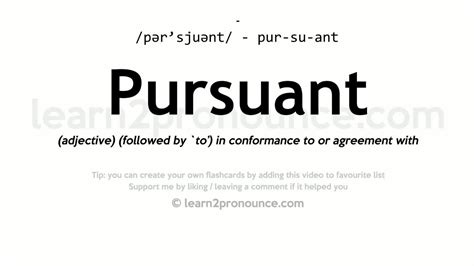 pursuant definition and meaning