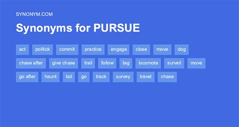 pursuing synonyms list