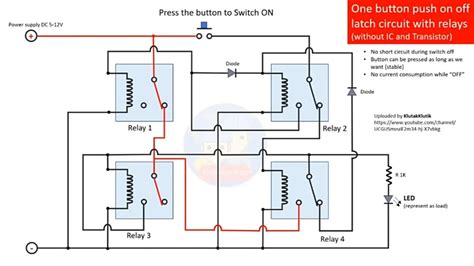 Push Button On Off Relay Circuit
