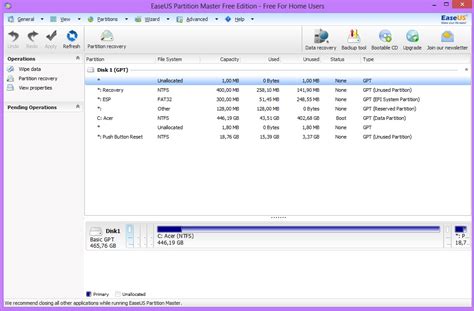 push button reset partition