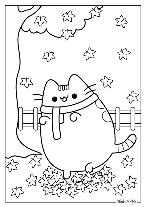 Pusheen Coloring Pages Fall