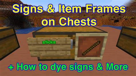 Put An Item Frame On A Chest In Minecraft
