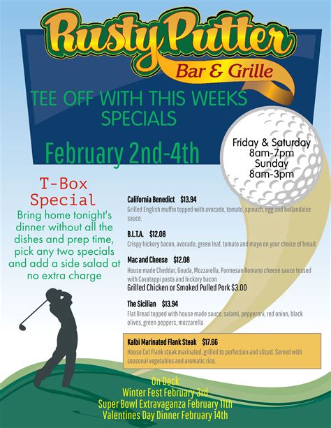 Putters Pub Specials