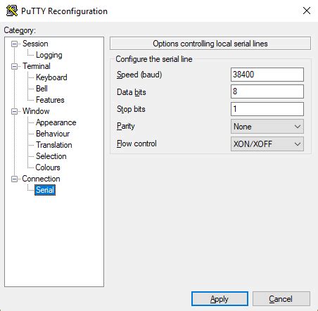 Putty Serial Connection Not Working
