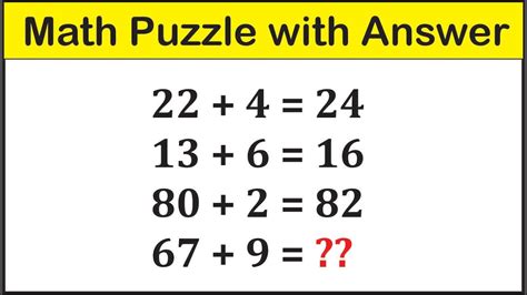 Puzzle Math Question With Answer
