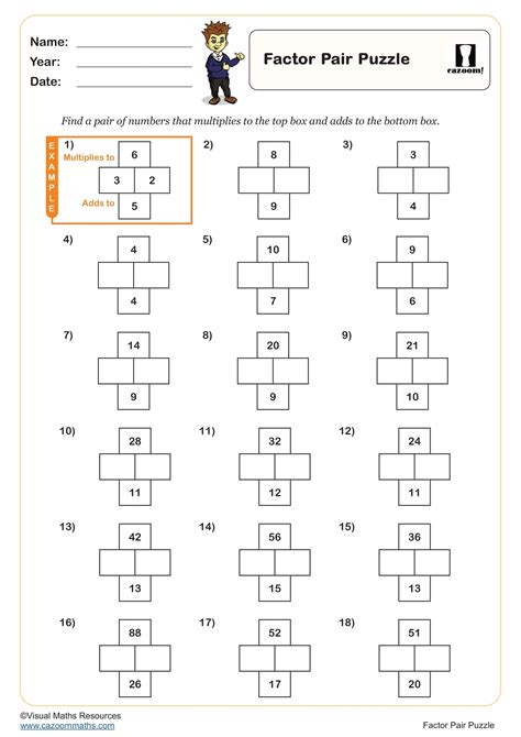 A child happily completing a puzzle worksheet year 4 at a desk