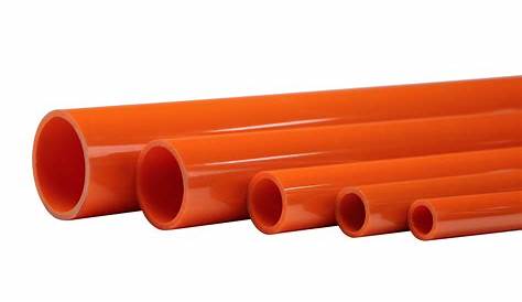 Orange plastic PVC pipes on industrial — Stock Photo