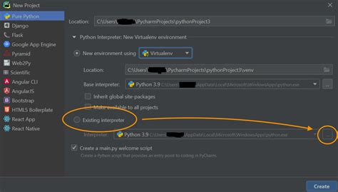 pycharm can't find python interpreter