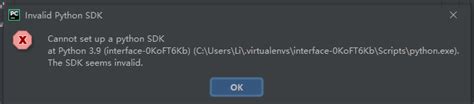 pycharm cannot set up a python sdk at python 3.11