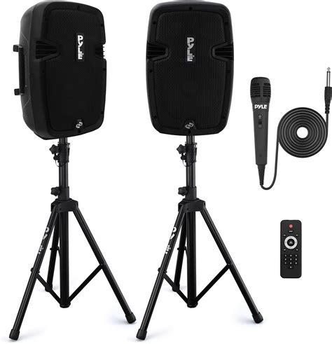 Pyle Powered PA Speaker System Active & Passive Bluetooth