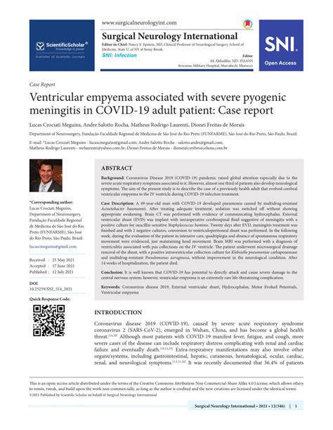 Pyogenic Meningitis Case Report
