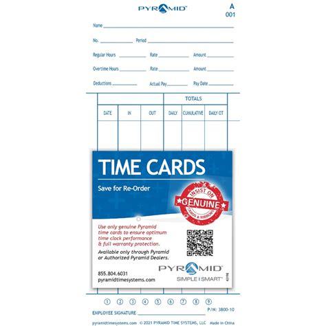 Pyramid Time Cards