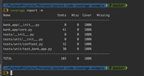 pytest coverage report format