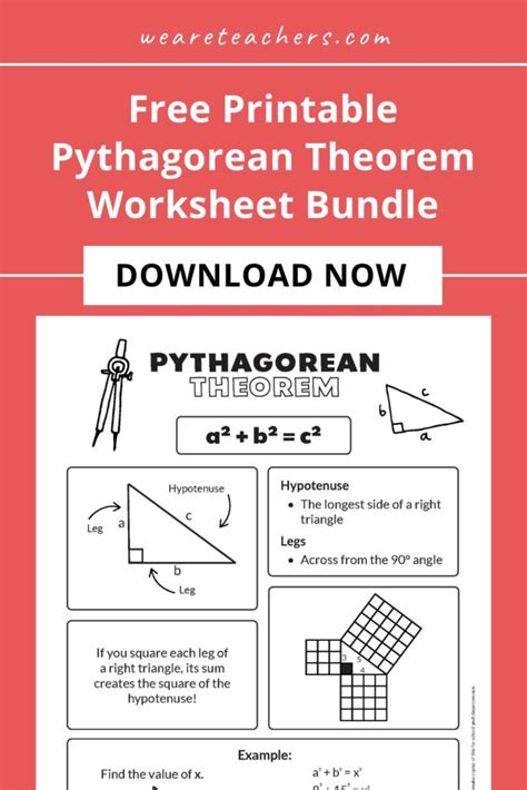 Pythagorean Theorem Free Printables
