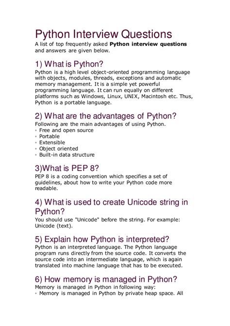 15 Best Python Interview Questions and Answers (2021)