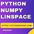 python natural log numpy linspace