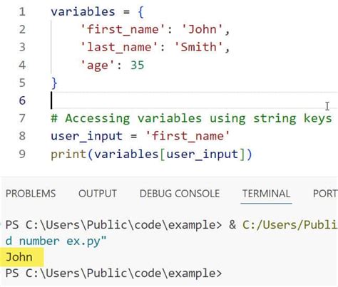 python access variable name as string