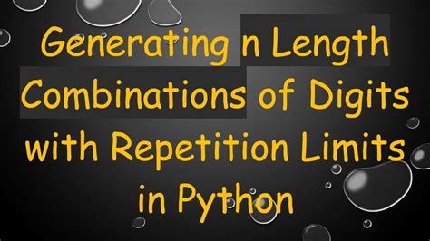 Python All Combinations Of Length N