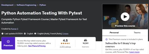 python automation testing course udemy