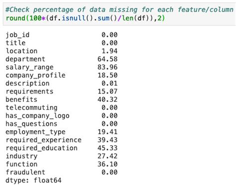 python check for missing data