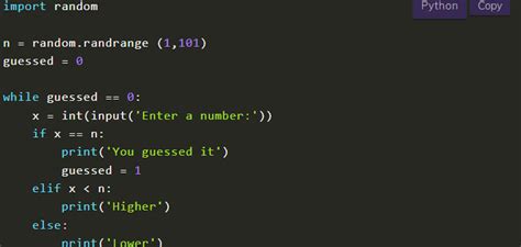 python code for random number game guess 1 10