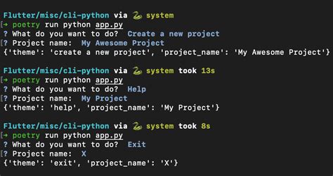 python command line interface interactive
