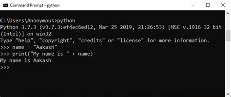 python command line mode examples