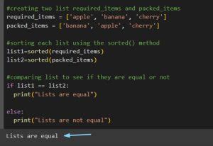 python comparison of two lists