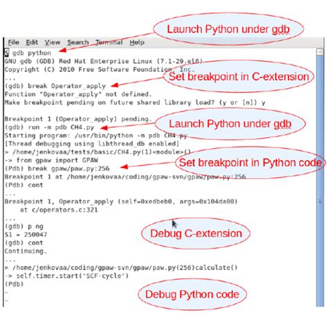 python compiler gdb debugging