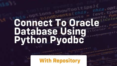 python connect to oracle database pyodbc