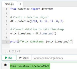 python convert unix timestamp to local datetime