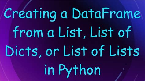 python create dataframe from list of dicts
