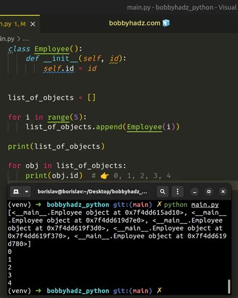 python create list of class objects