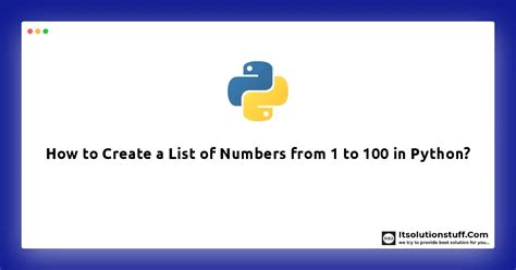 python create list with numbers from 1 to 100