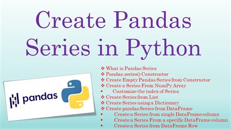 Python Create Pandas Series
