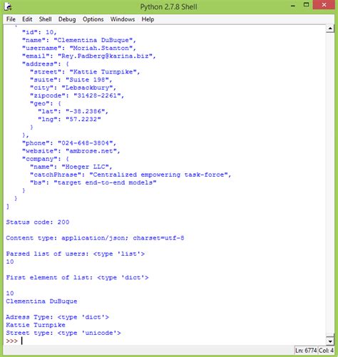 python curl json parse example