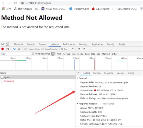 Python Flask Method Not Allowed