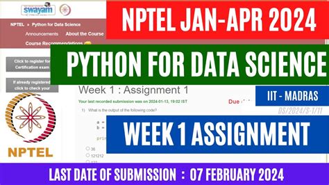 python for data science nptel assignment 1 solutions 2024